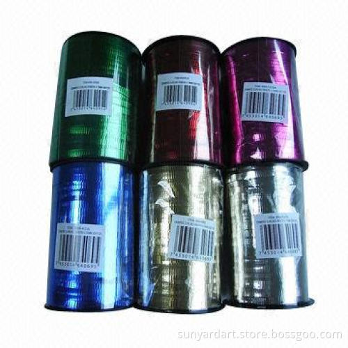 Crimped metallic Ribbon Spool, Measures 5mm x 250 Yards/Spool